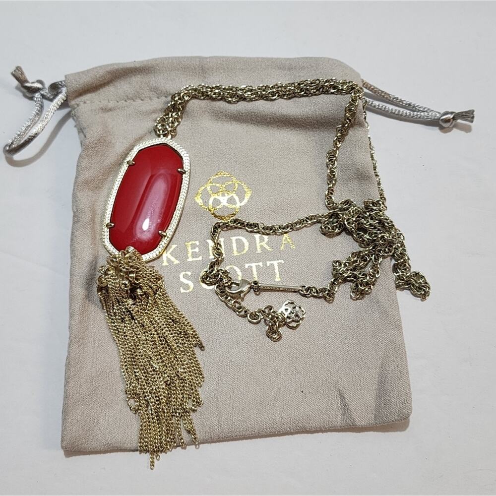 Kendra Scott gold and red Rayne‎ necklace